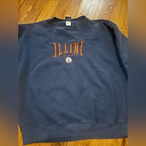 VINTAGE AS SPORTS EMBROIDERED CHIEF ILLINOIS FIGHTING ILLINI SWEATSHIRT 2X